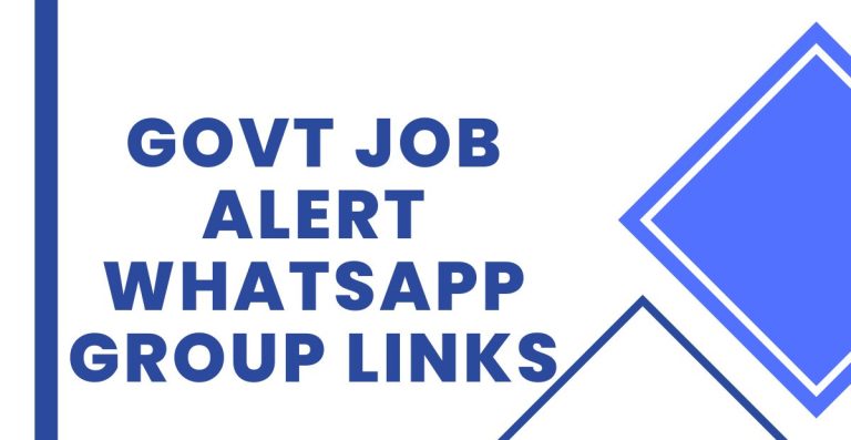 Active Govt Job Alert WhatsApp Group Links