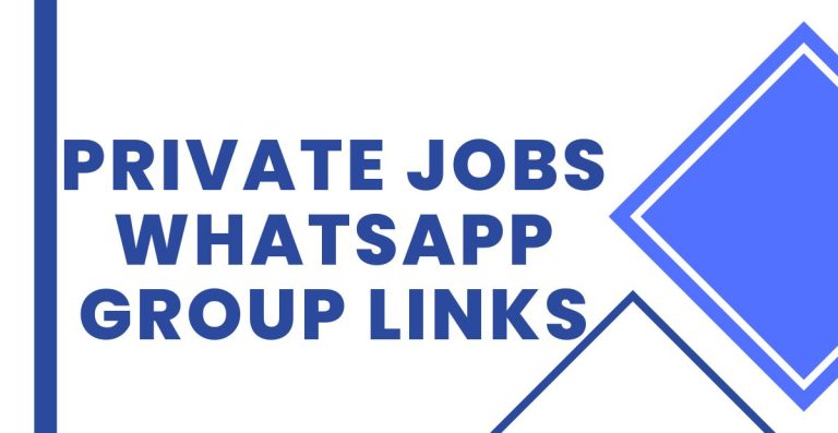 Latest Private Jobs WhatsApp Group Links