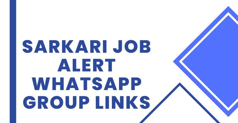 Active Sarkari Job Alert WhatsApp Group Links