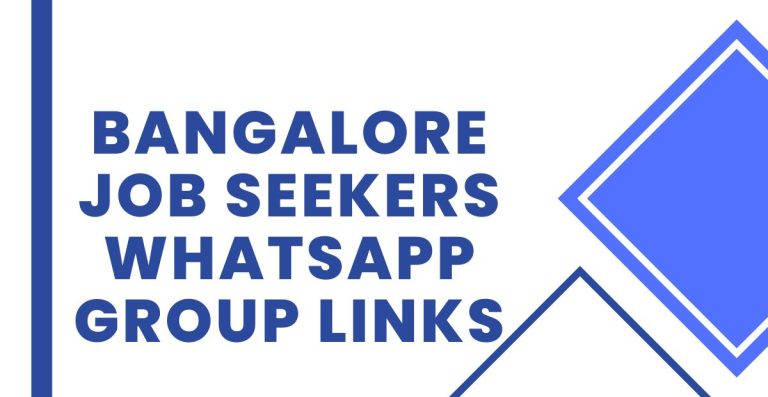Active Bangalore Job Seekers WhatsApp Group Links