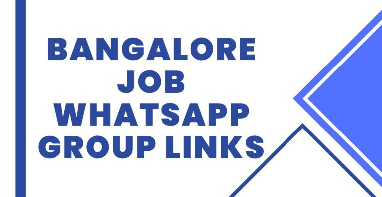 Latest Bangalore Job WhatsApp Group Links
