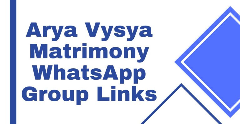 Arya Vysya Matrimony WhatsApp Group Links